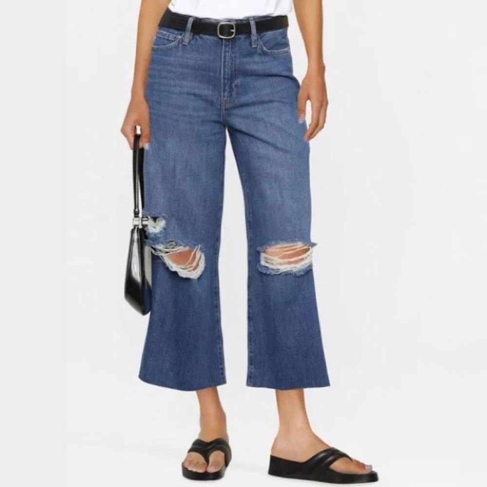 “NEW” FRAME High-Rise Wide Leg Crop Jean